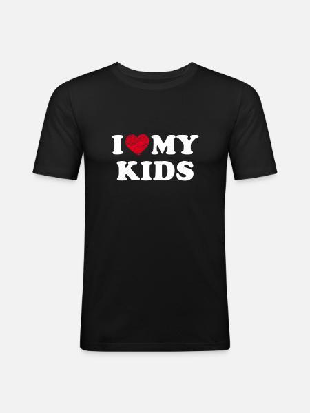 I Love My Kids - Men's Slim Fit T-Shirt - black