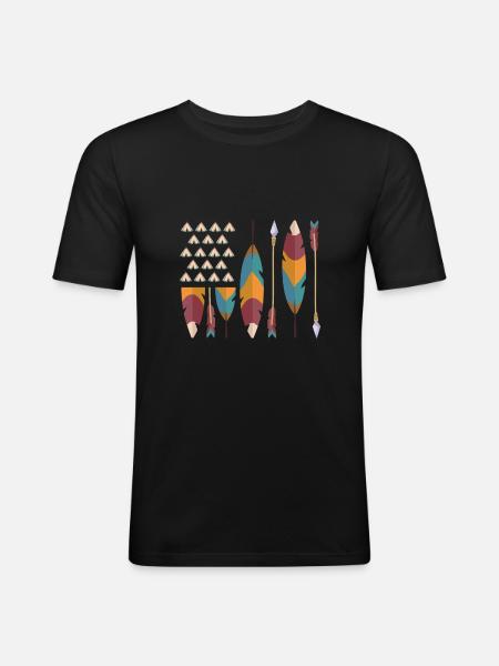 Native American pride USA flag - Men's Slim Fit T-Shirt - black
