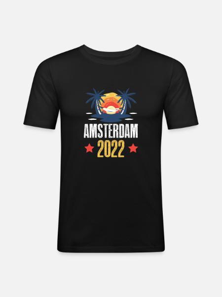 Amsterdam 2022 - Men's Slim Fit T-Shirt - black