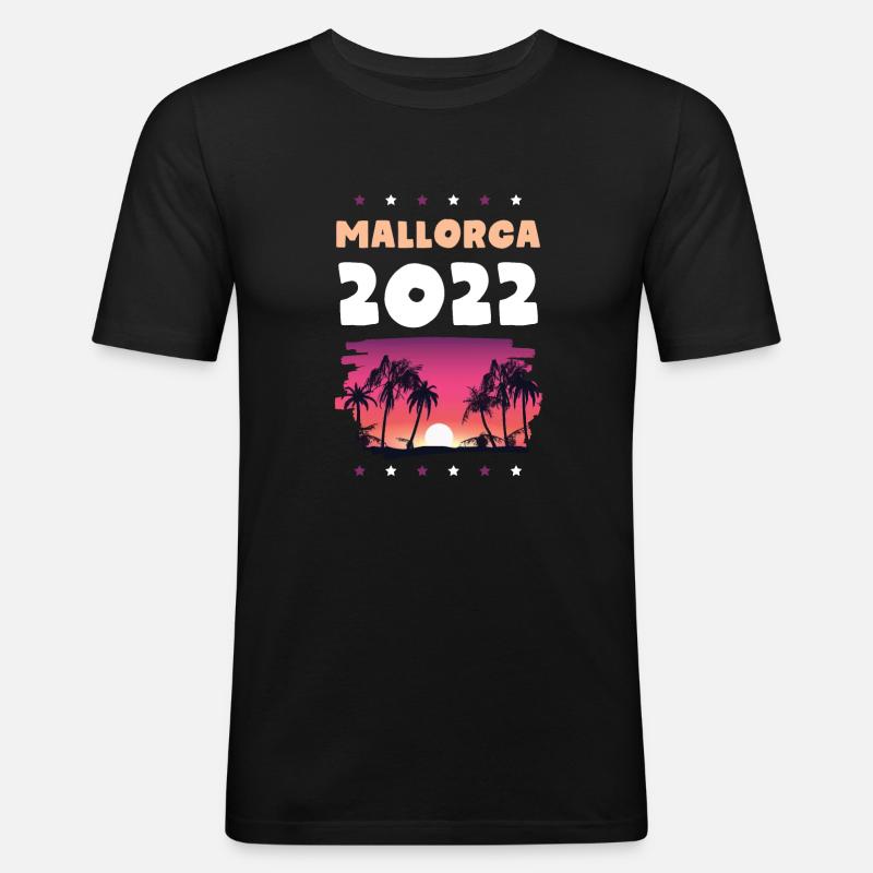 Mallorca 2022 - Männer Slim Fit T-Shirt - Schwarz