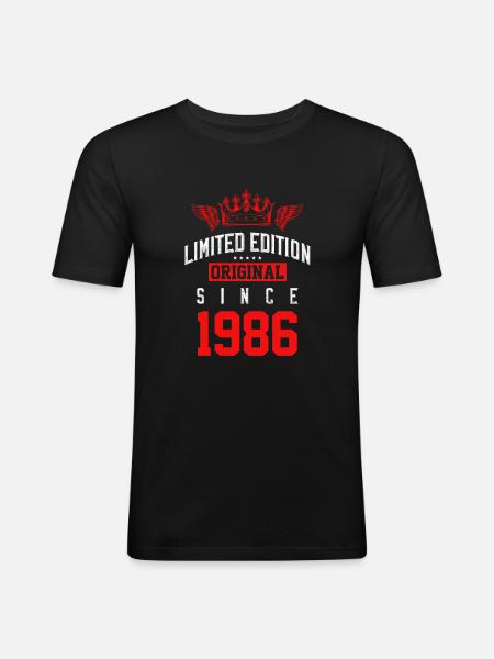 Édition limitée 1986 - T-shirt près du corps Homme - noir