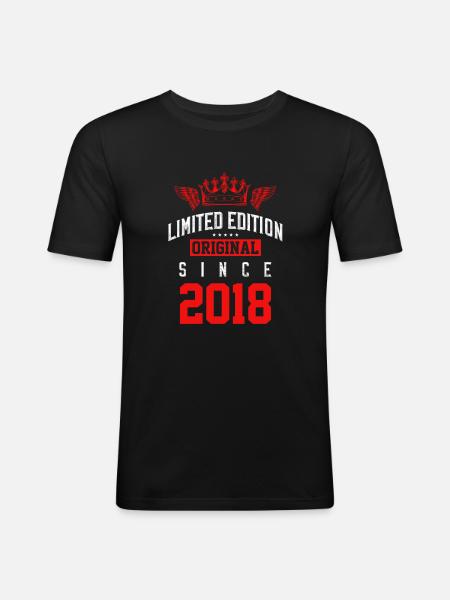 2018 limited edition - Männer Slim Fit T-Shirt - Schwarz