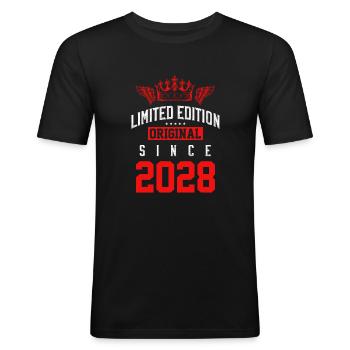 2028 limited edition - Männer Slim Fit T-Shirt - Schwarz - Vorne - Nik (191cm)