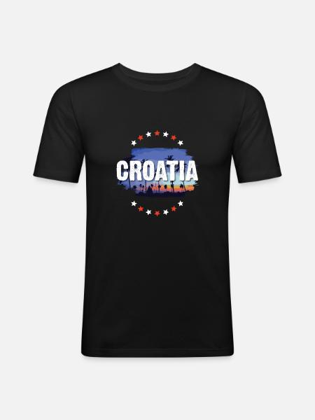 Croatia - Men's Slim Fit T-Shirt - black