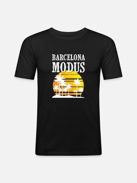 Barcelona Modus - Männer Slim Fit T-Shirt - Schwarz