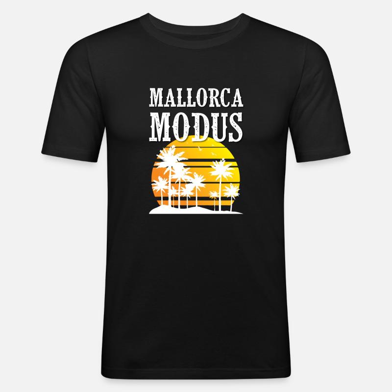 Mallorca Modus - Männer Slim Fit T-Shirt - Schwarz