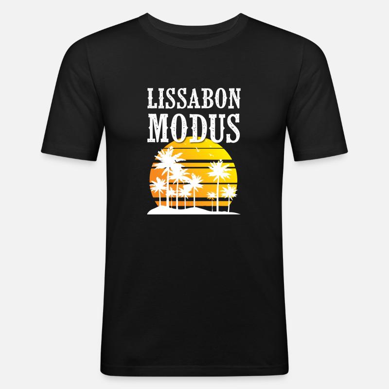 Lissabon Modus - Männer Slim Fit T-Shirt - Schwarz