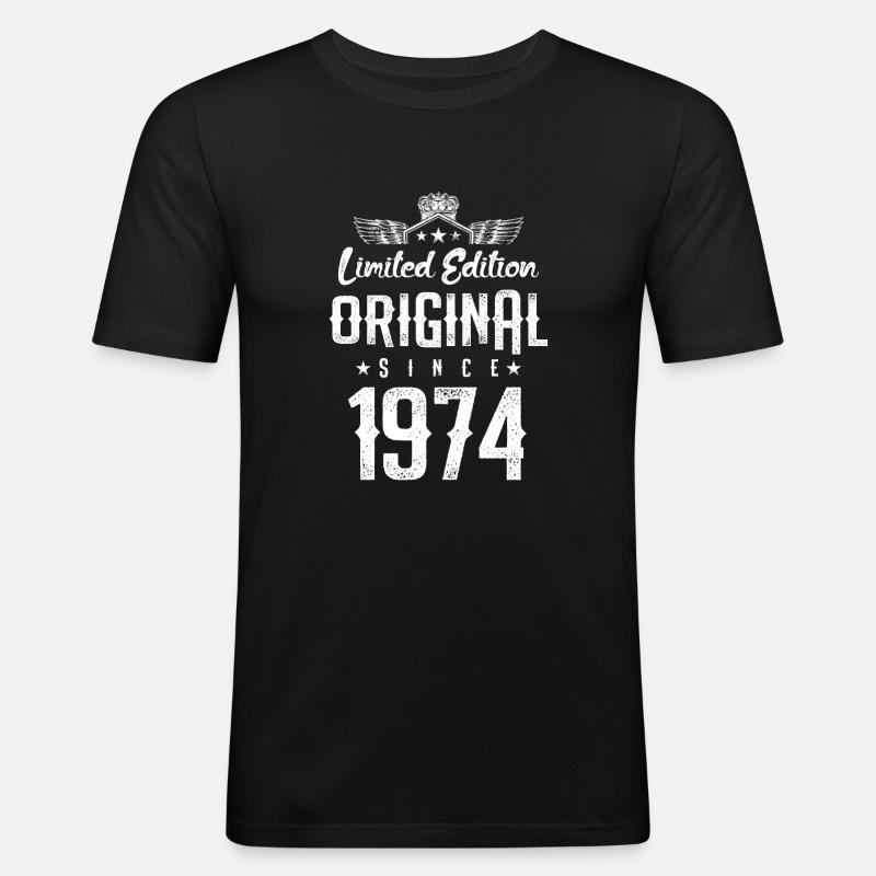 1974 limited edition - Männer Slim Fit T-Shirt - Schwarz
