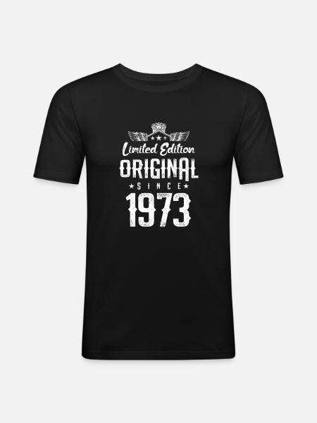1973 limited edition - Männer Slim Fit T-Shirt - Schwarz