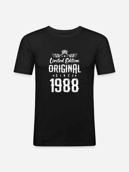 Édition limitée 1988 - T-shirt près du corps Homme - noir