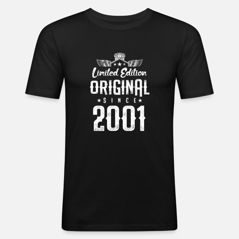 2001 limited edition - Männer Slim Fit T-Shirt - Schwarz