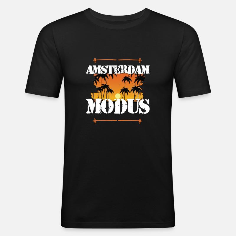 Amsterdam Modus - Männer Slim Fit T-Shirt - Schwarz