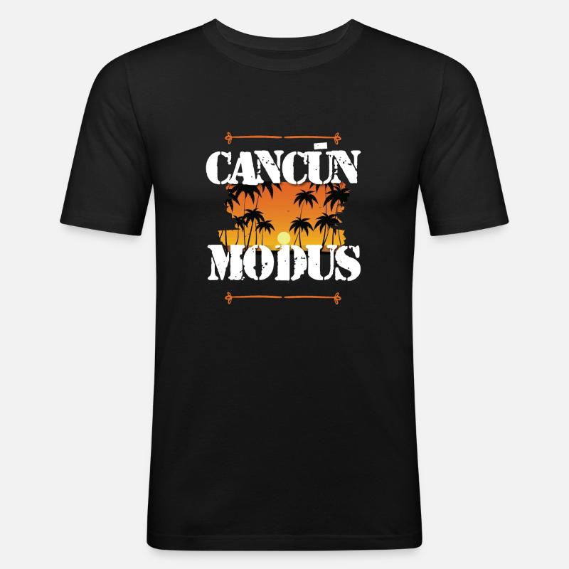 Cancun Modus - Männer Slim Fit T-Shirt - Schwarz
