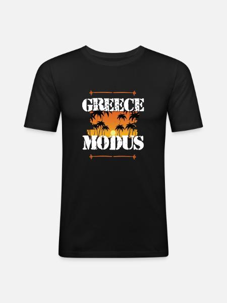 Mode Grèce - T-shirt près du corps Homme - noir
