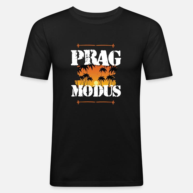 Prag Modus - Männer Slim Fit T-Shirt - Schwarz