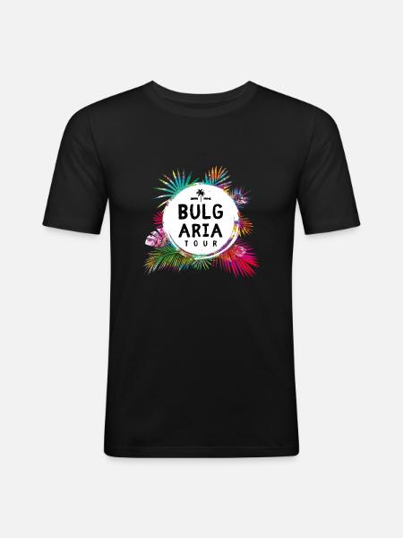 Bulgarien Tour Bunt - Männer Slim Fit T-Shirt - Schwarz