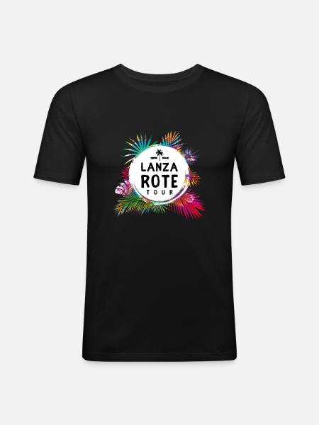 Lanzarote Tour Bunt - Männer Slim Fit T-Shirt - Schwarz