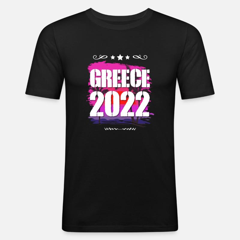 Greece 2022 - Männer Slim Fit T-Shirt - Schwarz