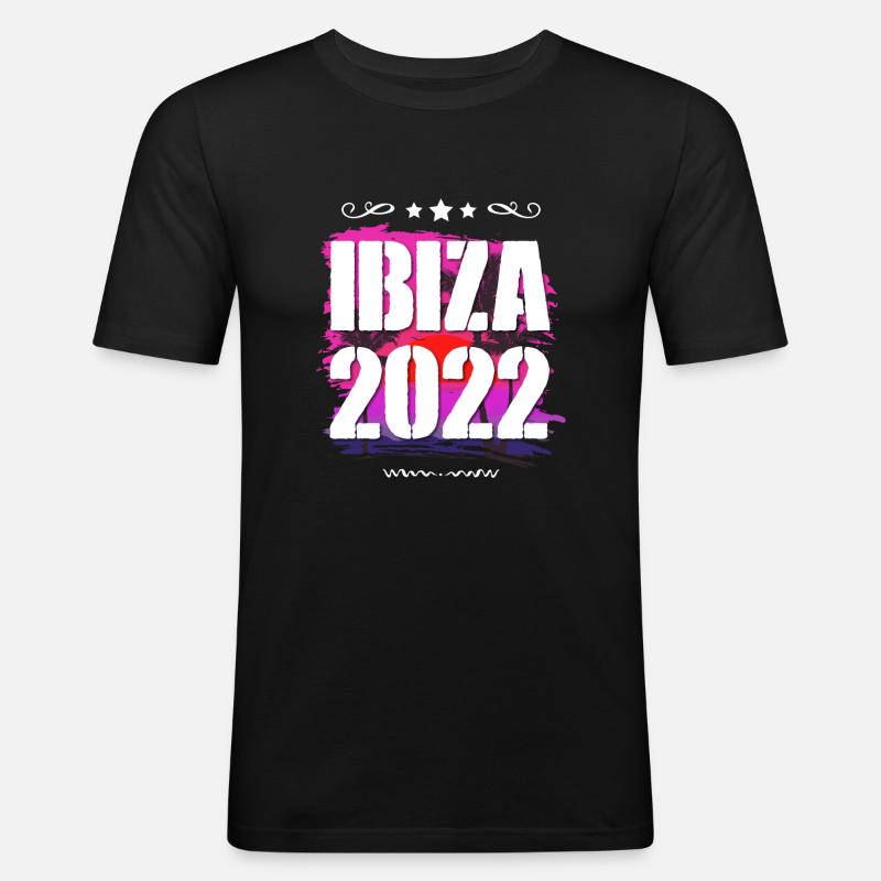 Ibiza 2022 - Männer Slim Fit T-Shirt - Schwarz