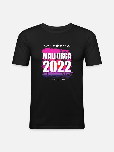 Mallorca 2022 - Männer Slim Fit T-Shirt - Schwarz