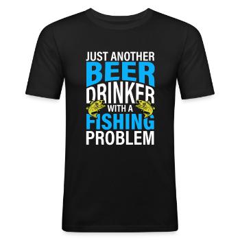 Beer Problem - Men's Slim Fit T-Shirt - black - Front - Nik (191cm)