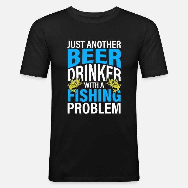 Beer Problem - Männer Slim Fit T-Shirt - Schwarz