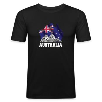 Sydney - Australie - T-shirt près du corps Homme - noir - Devant - Nik (191cm)