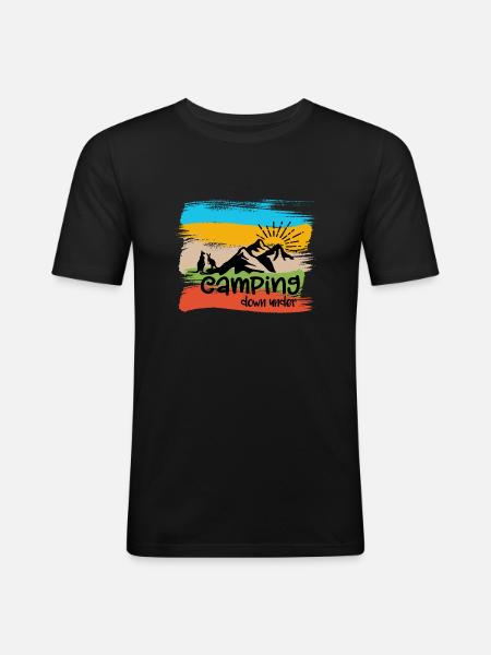 Camping down under - Men's Slim Fit T-Shirt - black