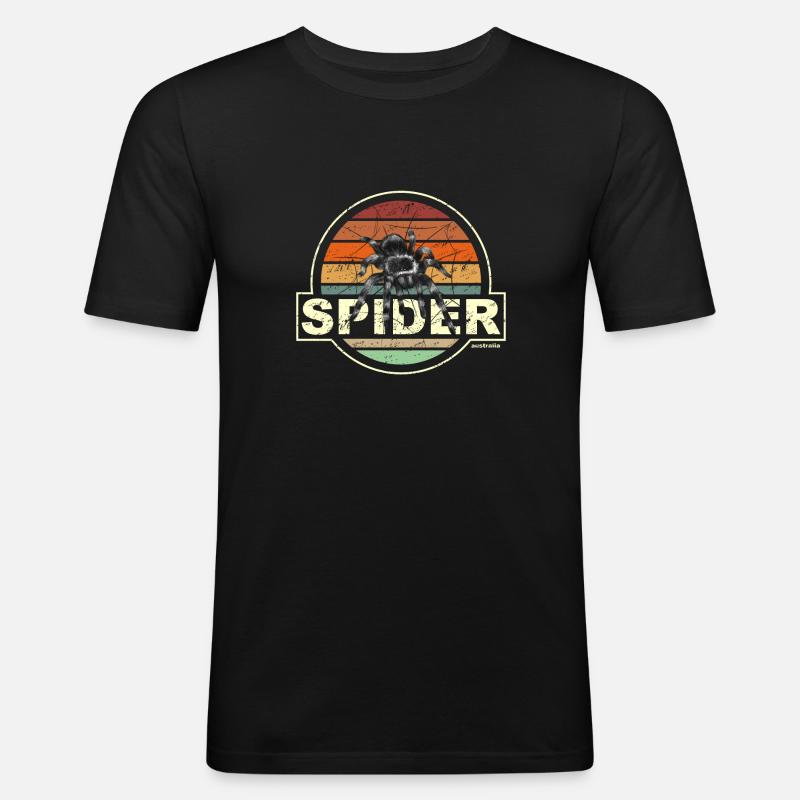 SPIDER australia - Männer Slim Fit T-Shirt - Schwarz