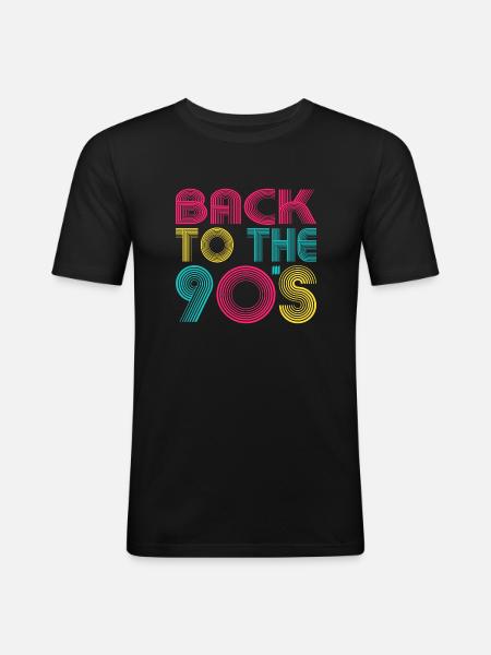 BACK TO THE 90's - Men's Slim Fit T-Shirt - black