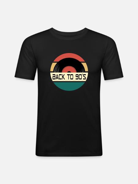 BACK TO 90'S - Men's Slim Fit T-Shirt - black