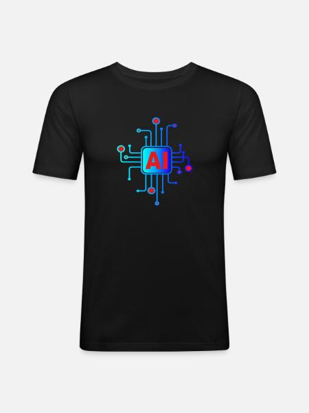AI Chip - Men's Slim Fit T-Shirt - black