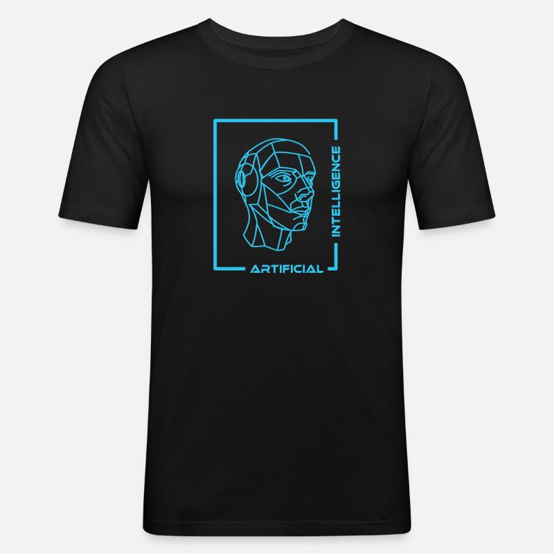 Artificial Intelligence - Männer Slim Fit T-Shirt - Schwarz