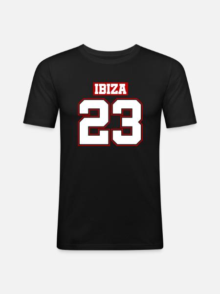 Ibiza 23 - Männer Slim Fit T-Shirt - Schwarz