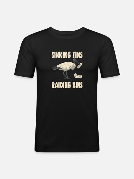 SINKING TINS RAIDING BINS - Men's Slim Fit T-Shirt - black