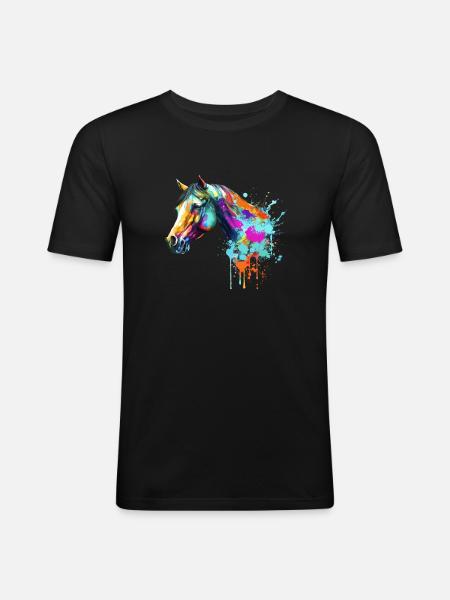 Horse Head - Men's Slim Fit T-Shirt - black
