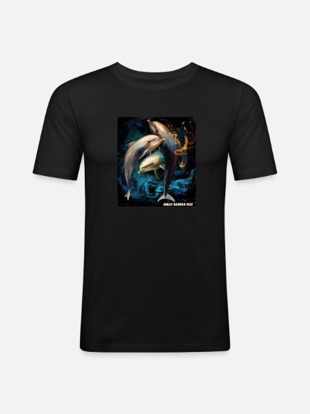 GREAT BARRIER REEF FLAG - Men's Slim Fit T-Shirt - black