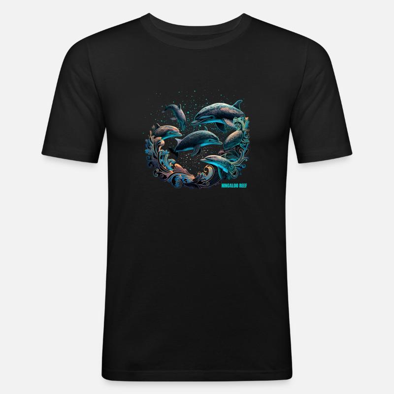 NINGALOO REEF - Männer Slim Fit T-Shirt - Schwarz