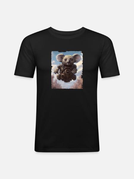 Koala Bear - Männer Slim Fit T-Shirt - Schwarz