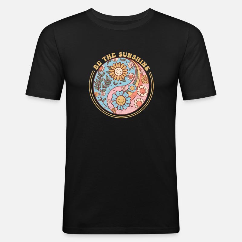 be the sunshine - Männer Slim Fit T-Shirt - Schwarz