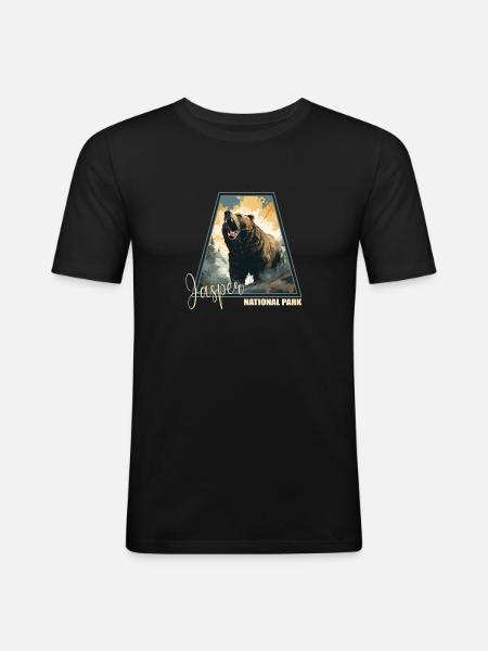 Jasper National Park - Men's Slim Fit T-Shirt - black