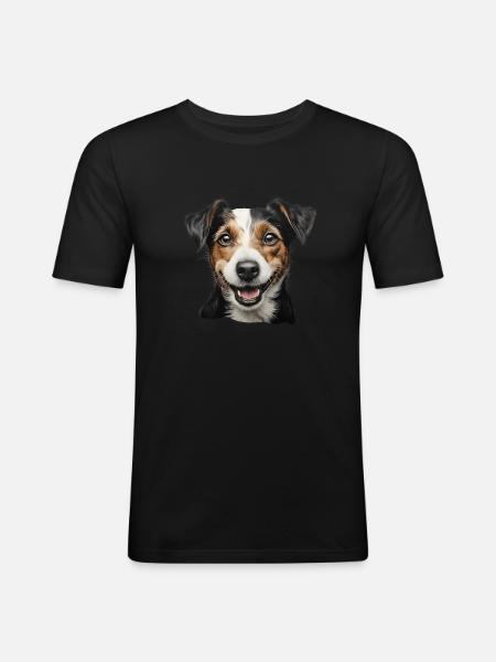 Jack Russel Terrier Head - Men's Slim Fit T-Shirt - black