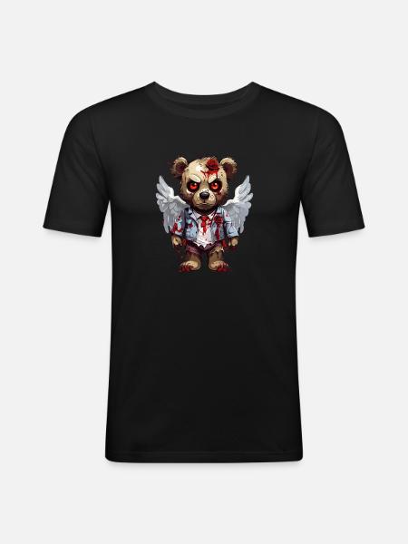 Creepy Teddy - Men's Slim Fit T-Shirt - black