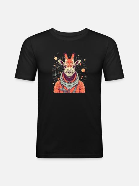 Space Giraffe - Men's Slim Fit T-Shirt - black
