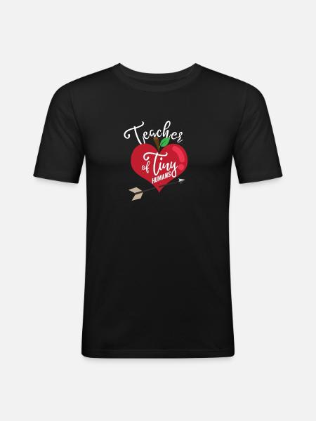 Teacher Shirt - Heart Gift - Men's Slim Fit T-Shirt - black