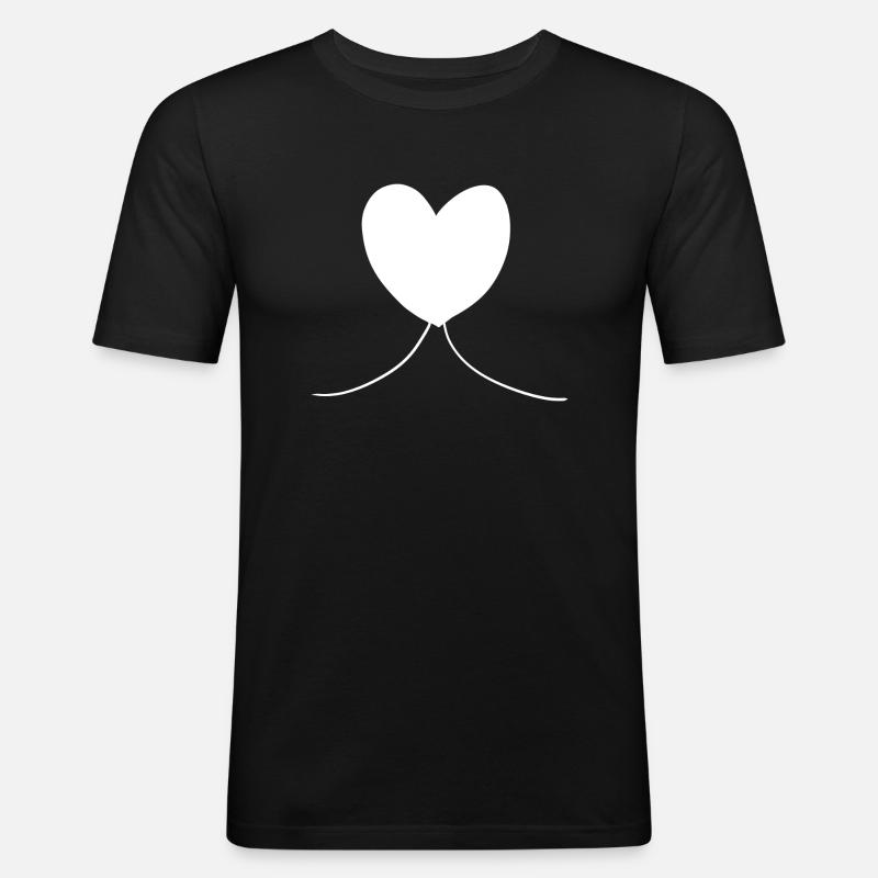 Herz symbol Liebe form - Männer Slim Fit T-Shirt - Schwarz