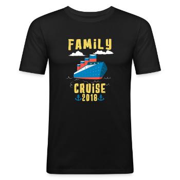 Croisière familiale 2018 - T-shirt près du corps Homme - noir - Devant - Nik (191cm)