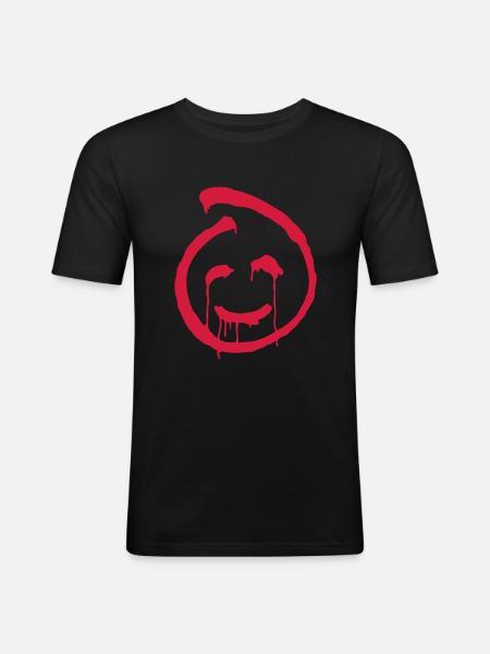Red John smiley symbol - Men's Slim Fit T-Shirt - black