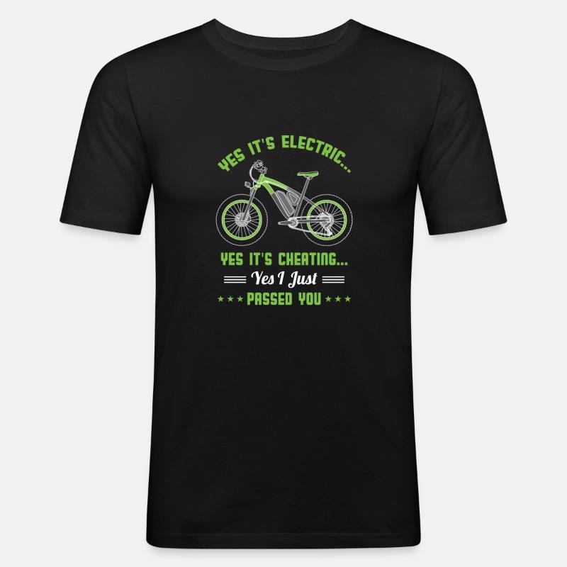 Vélo électrique tricherie vélo électrique - T-shirt près du corps Homme - noir