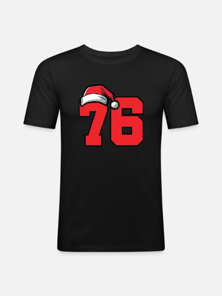 76 Number Christmas - Men's Slim Fit T-Shirt - black